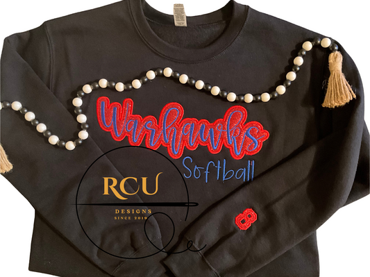 School Spirit Glittered Sweatshirt